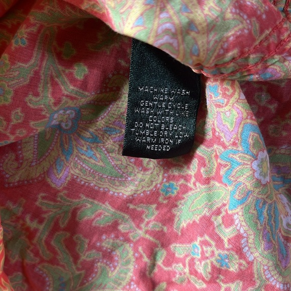 Lauren Ralph Lauren Colorful Orange Paisley Shirt - Picture 13 of 13